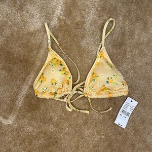 LA Hearts by Pacsun Peach Tess Tie Front Triangle Bikini Top